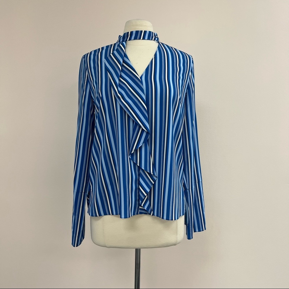Derek Lam 10 Crosby Blue & White Striped Blouse